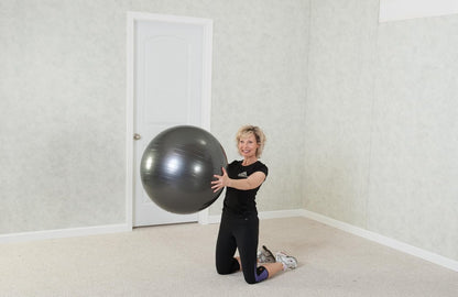 Black Mountain Products Professional Grade Exercise Stability Yoga Ball, Foot Pump, Ball Plug, Plug Puller, 2000 Pounds Static Weight Capacity Antiburst