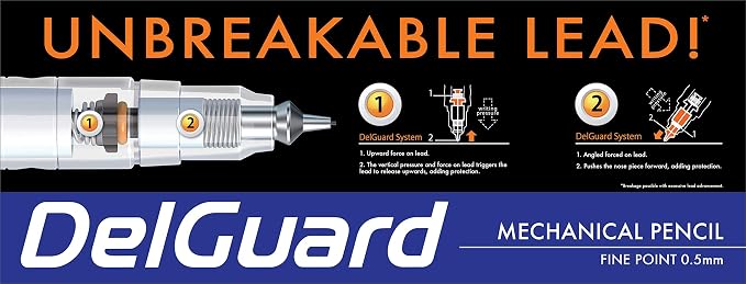 Zebra Pen DelGuard White Barrel Mechanical Pencil, 0.5mm, Fine Point, 1-Pk