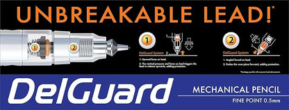Zebra Pen DelGuard White Barrel Mechanical Pencil, 0.5mm, Fine Point, 1-Pk
