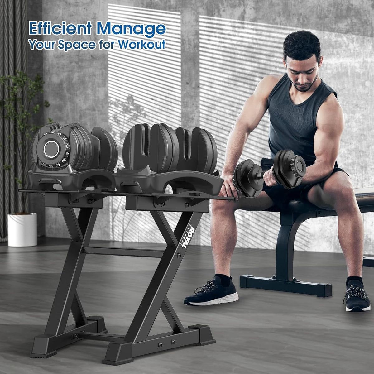 Adjustable Dumbbell Rack Weight Rack Heavy Duty, Home Gym Dumbbell Storage Stand Holder, Black