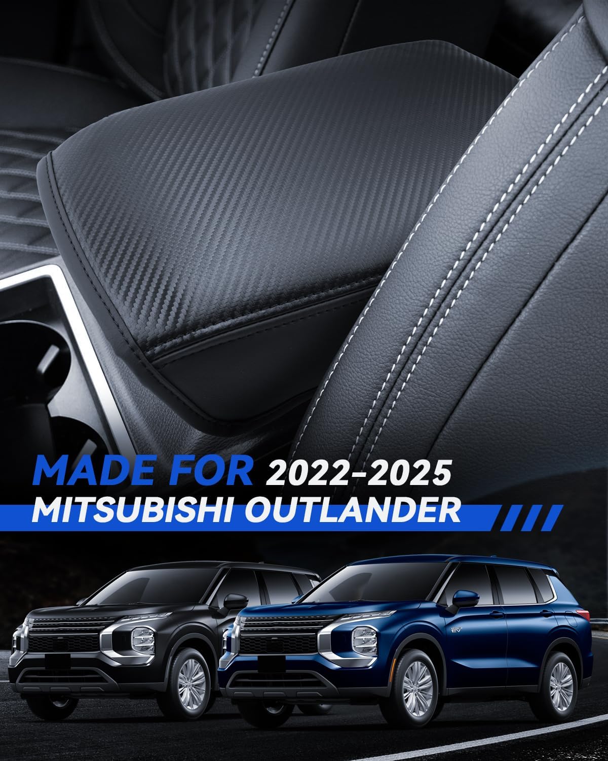 Armrest Cover for 2022-2025 Mitsubishi Outlander(SE/Black Edition/SEL) Accessories Center Console Middle Lid Pad Protector for Car Elbow Rest