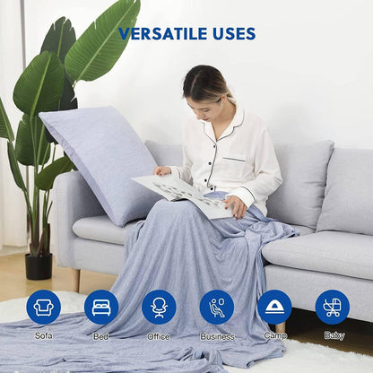HOMFINE Cooling Blankets for Hot Sleepers - Summer Blanket Thin Lightweight Breathable Soft Double Side Enhanced Cooling for Bed Couch Sofa, Keep Cool for Night Sweats (Blue, 108 x 90 inches)