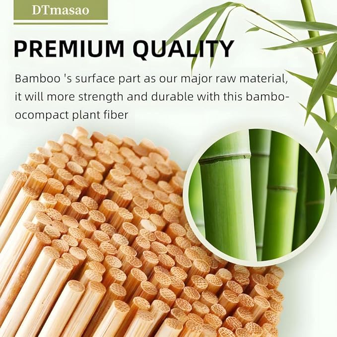 200PCS 12 inch Bamboo Skewers for Wooden Sticks， BBQ，Appetiser，Fruit，Cocktail，Kabob，Chocolate Fountain，Grilling，Kitchen，Crafting and Party. Φ=3mm, More Size Choices 6"/8"/10"/12"/36"