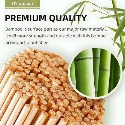 100PCS 10 inch Bamboo Skewers for wooden sticks， BBQ，Appetiser，Fruit，Cocktail，Kabob，Chocolate Fountain，Grilling，Kitchen，crafting and Party. Φ=4mm, More Size Choices 6"/8"/10"/12"/36"