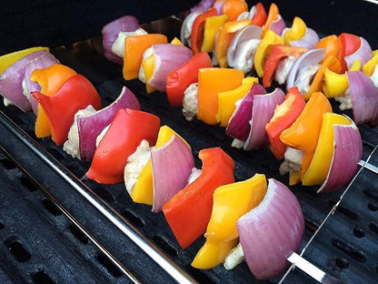 Metal Skewer for Grilling,Kabob Skewer,Flat BBQ Barbecue Skewer,Grilling Skewers Set,Reusable BBQ (12" skewer(16 pack))