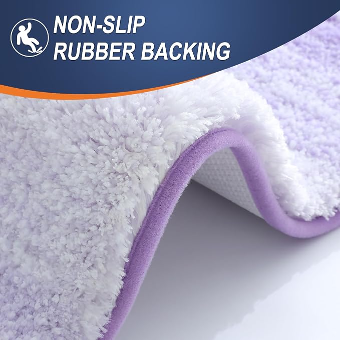 OLANLY Bathroom Runner Rugs Mat 59x24, Extra Soft Absorbent Microfiber Bath Rug, Rubber Backing, Quick Dry, Washable Long Bath Mats for Bathroom, Tub and Shower, Home Decor Accessories, Light Purple
