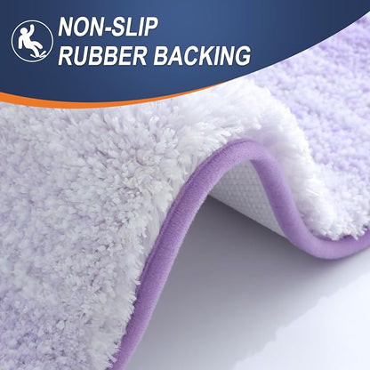 OLANLY Bathroom Runner Rugs Mat 59x24, Extra Soft Absorbent Microfiber Bath Rug, Rubber Backing, Quick Dry, Washable Long Bath Mats for Bathroom, Tub and Shower, Home Decor Accessories, Light Purple