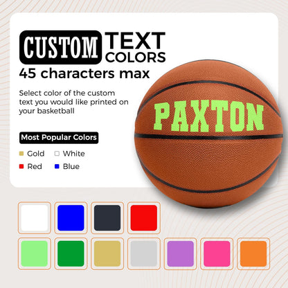 HAMMET Personalized Basketball – Customized Basketball with Your Name or Text – Multiple Colors, Fonts & Designs Available – Durable for Indoor and Outdoor - Ideal Gift for Son, Daughter, Boy or Girl