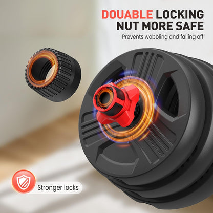 Adjustable Dumbbells, 20/30/40/55/60/70/80/90lbs Free Weight Set with Connector, 2 or 3 in 1 Dumbbells Used as Barbell, Kettlebells, Fitness Exercises for Home Gym Suitable for Men/Women