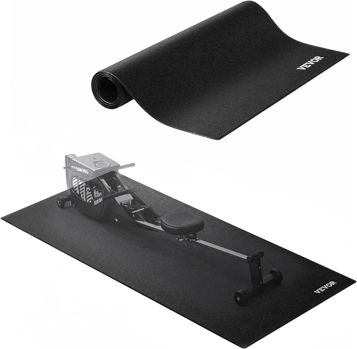 VEVOR Treadmill Mat for Carpet Floor, Exercise Equipment Mat for Treadmills, Stationary & Recumbent Bikes, High Density PVC Floor Protector Gym Mats, Waterproof and Non-Slip for Home Gym