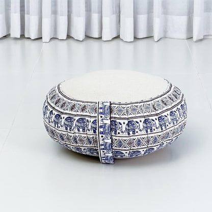 Leewadee Meditation Cushion Set – 1 Round Zafu Meditation Pillow and 1 Square Roll-Up Zabuton Meditation Mat, Pillows Bundle Filled with Kapok