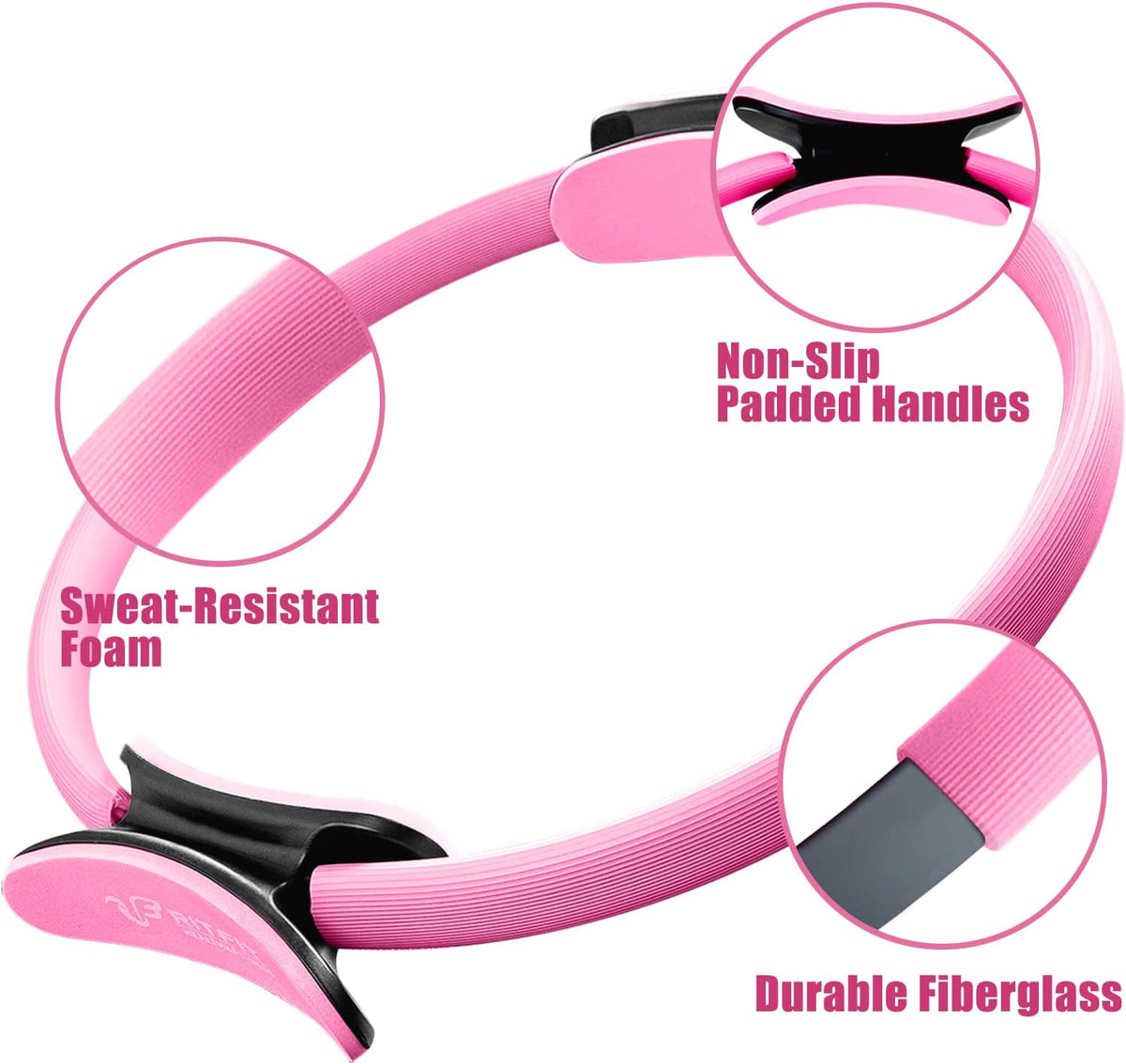 RitFit Pilates Ring Circle - 14 Inch Magic Fitness Circle for Toning Inner & Outer Thighs, Bonus Workout Guide Included