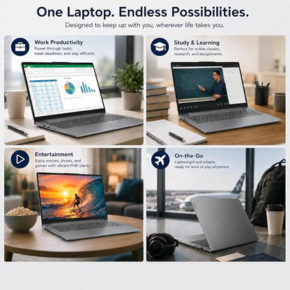 Lenovo Slim 3 Touchscreen Business Laptop, Ryzen 7 5825U Processor (Beats i7-1355U), 15.6" FHD LED Display, 16GB RAM, 1TB PCIe SSD, SD Card Reader, WiFi 6, Windows 11, WOWPC Recovery USB