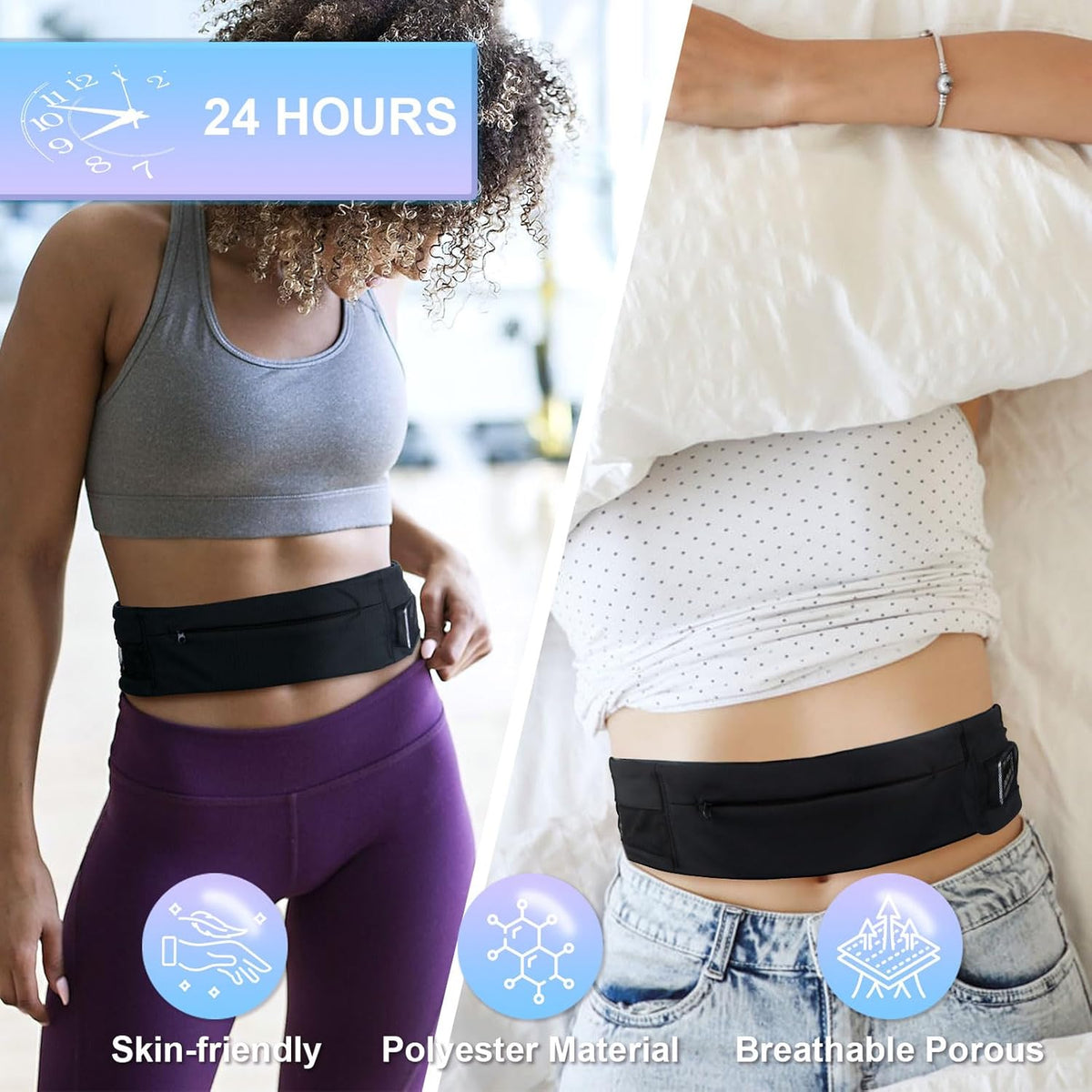 Diabetic Pump Belt Holder, Diabetes Insulin Pump Belt with Cuttable Size, Diabete Waist Running Belt for Men & Women (L:32"-48")