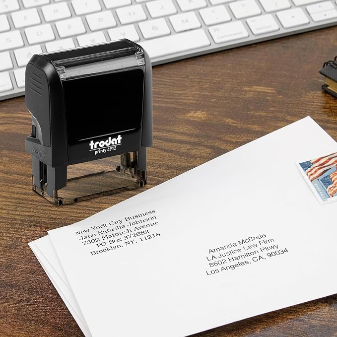 Trodat 4910 Return Address Stamp - Custom Text Stamp - Choose from Many Fonts & Colors!