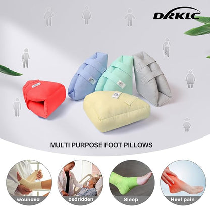 Heel Protectors for Pressure Sores,Adjustable Foot Boot Surgery Recovery Supplies for Elderly Bedridden Pressure Ulcer Ankle Pillow for Bed, Wheelchairs (Light Green - 2 Picec)