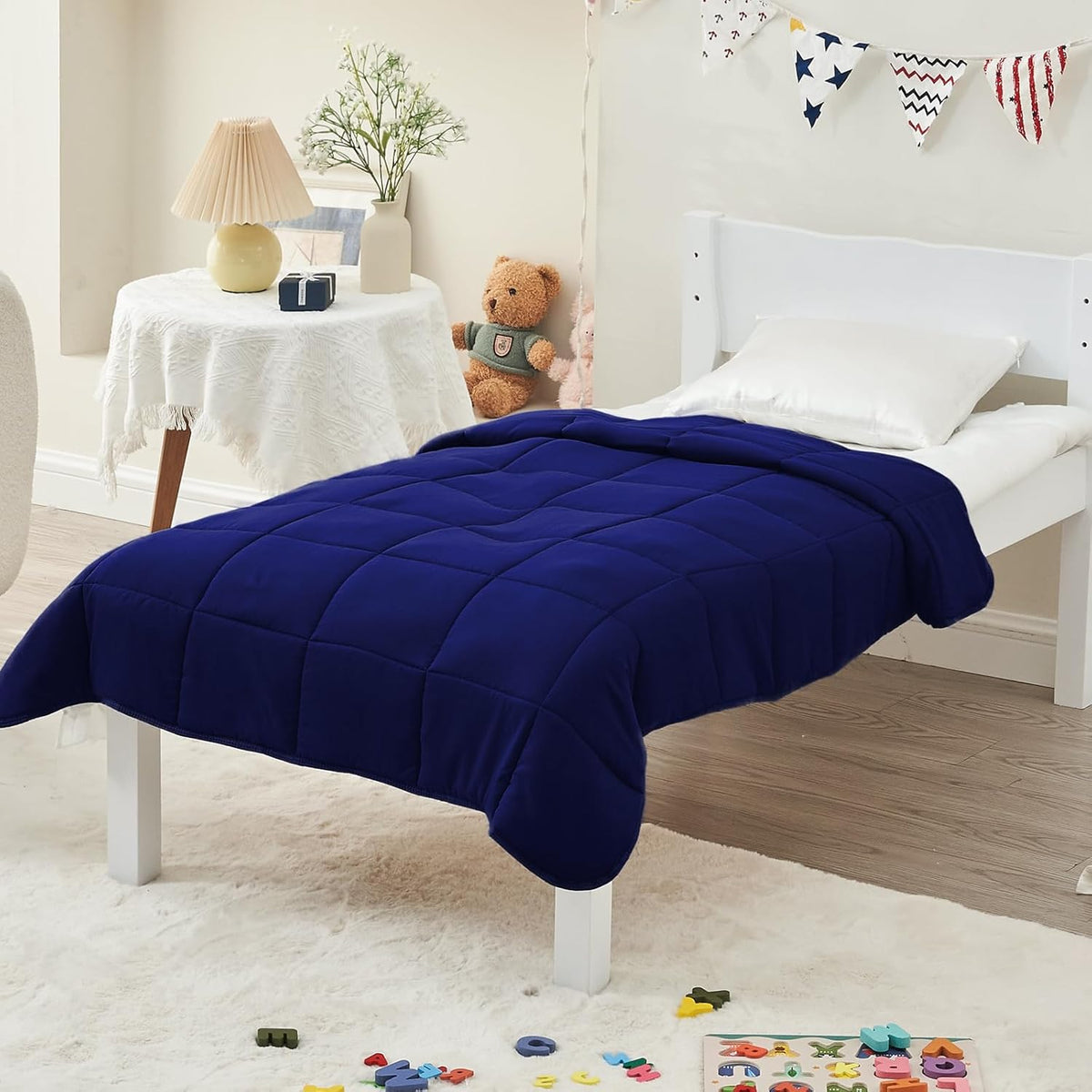 yescool Weighted Blanket (3 lbs, 36" x 48", Blue) Cooling Heavy Blanket for Sleeping Perfect for 20-40 lbs, Breathable Blanket with Premium Glass Bead, Machine Washable