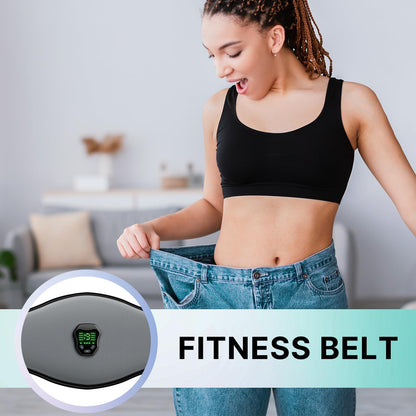 NEWPINE Fitness Belt, Powered Muscle Stimulator for Home Use, for Muscle Conditioning Grey