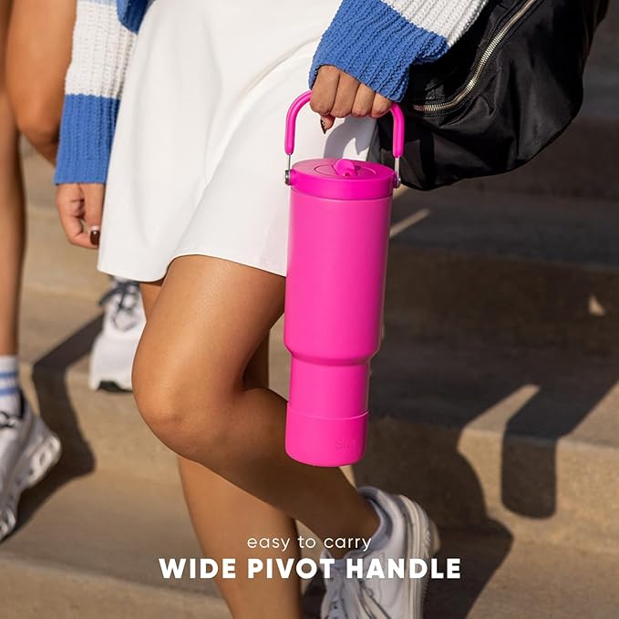 Simple Modern Trek Pivot | 40oz Flip Straw Tumbler with Handle | Water Bottle & Boot | Interchangeable Straw & Chug Lids | Insulated Stainless Steel Jug | Gym Sports Outdoors | Honolulu