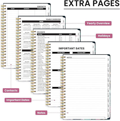 Planner 2026-2027, Academic Year Monthly & Weekly Planner Caledndar, July 2026 - June 2027, Hardcover Large Planning Agenda Book with Tabs for School Office Supplies, 6.3" x 8.5" - Jellyfish