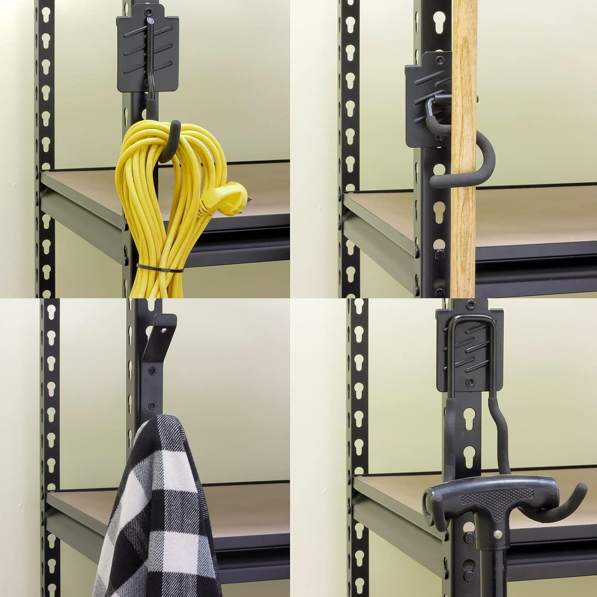 Wallmaster Boltless Shelving Hook Organizer Kit,7 Pcs Adjustable Storage Hanging Accessories for 1.5 inch Keyhole Rack,Garage Heavy Duty Tool Storage System
