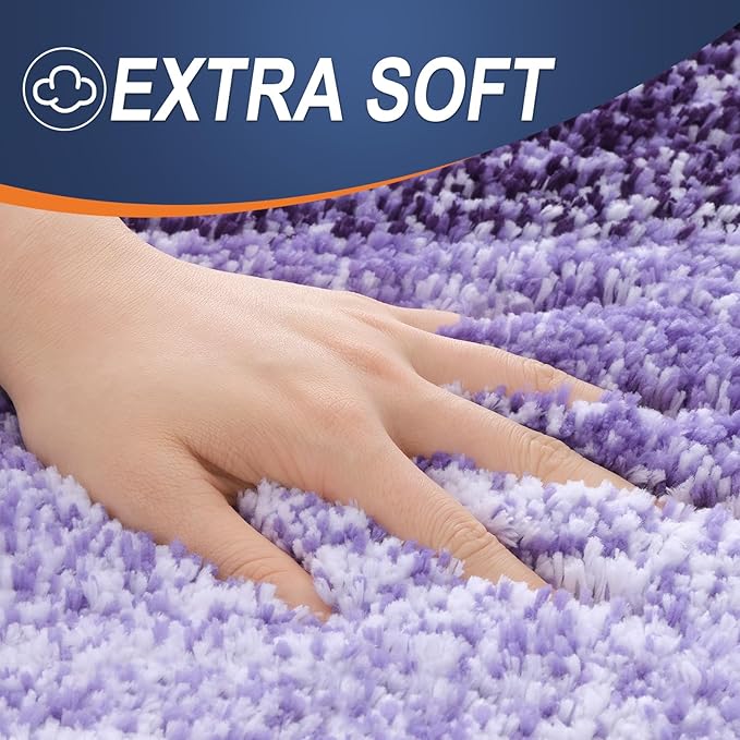 OLANLY Bathroom Runner Rugs Mat 59x20, Extra Soft Absorbent Microfiber Bath Rugs, Rubber Backing, Quick Dry, Washable Long Bath Mats for Bathroom Floor, Tub and Shower, Home Decor Accessories, Violet