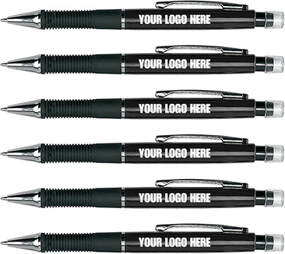 Custom Mechanical Pencil. Promotional Personalized Imprinted Mechanical Pencil. Custom Printed Name/Business/Event Information (Black, 50 Count, Pack of 1)