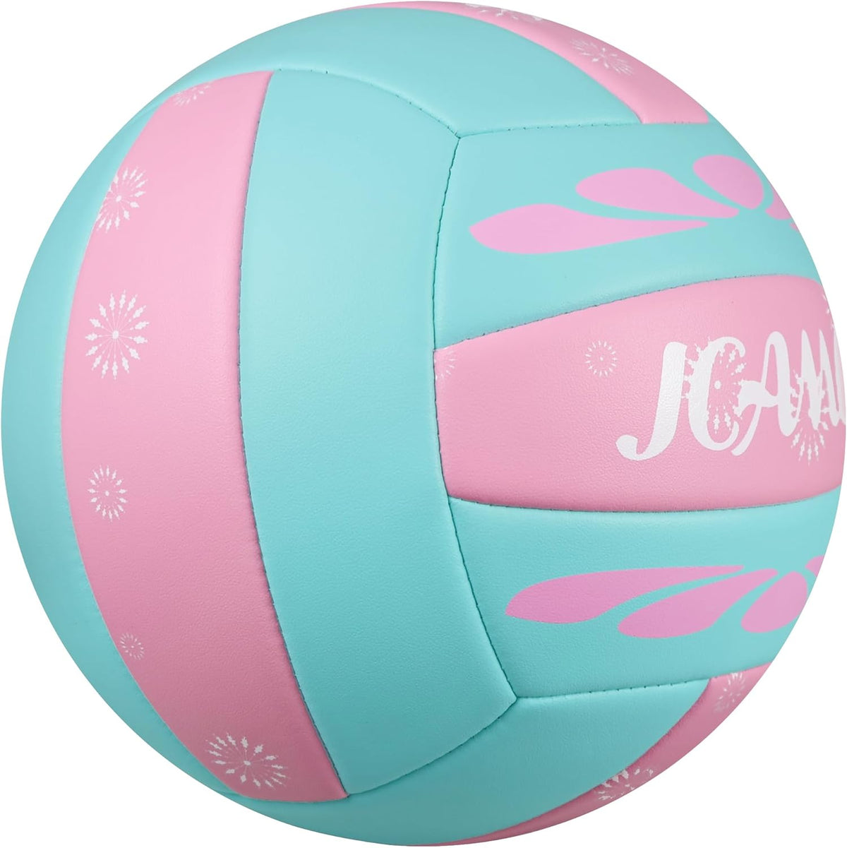 Volleyball Size 5 - Premium PU Leather, Ultra-Durable Soft to The Touch for Youth, Adults, Ideal for Indoor, Outdoor, Beach Sports Training (Pink Blue)