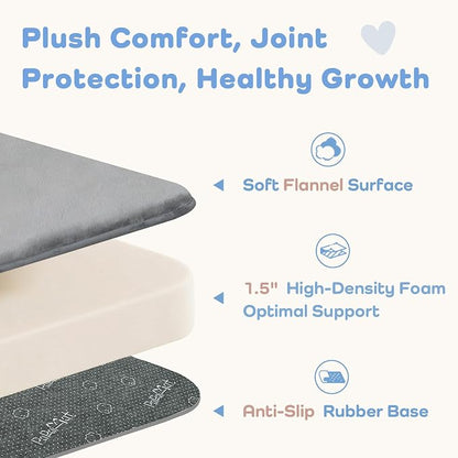 1.5" Thick Baby Play Mat for Floor 59x79 Soft Foam Mats, Dark Grey | Memory Mat for Baby to Play, Waterproof Easy Care with Non-Slip Tummy Time Play Mat for Nursery Playroom Classroom