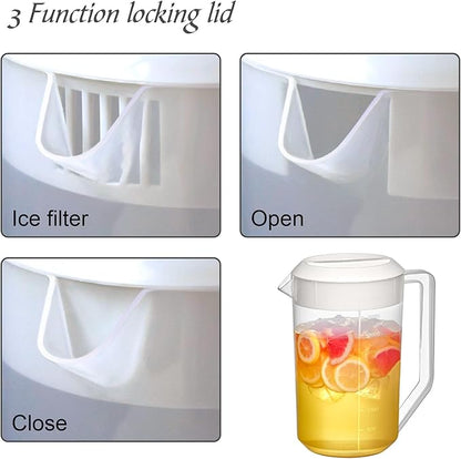 Amazing Abby - Kitchen Party - 4-Quart Plastic Pitcher (1-Pack), Unbreakable Water Pitcher with Lid, BPA-Free, Heat-Resistant, Dishwasher-Safe, Great for Both Iced and Hot Drinks, Indoors and Outdoors