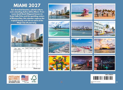 Miami Calendar 2027 Monthly Wall Calender 12 Month