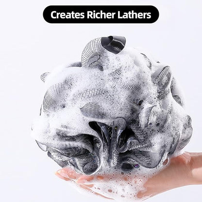 Fu Store Loofah Sponge Shower Loofahs 50g Bath Sponges Mesh Balls Body Scrubber Exfoliator Wash Back Scrubber Bathroom Men Women 4 Pack Scrubbers Cleaning Bathing Accessories