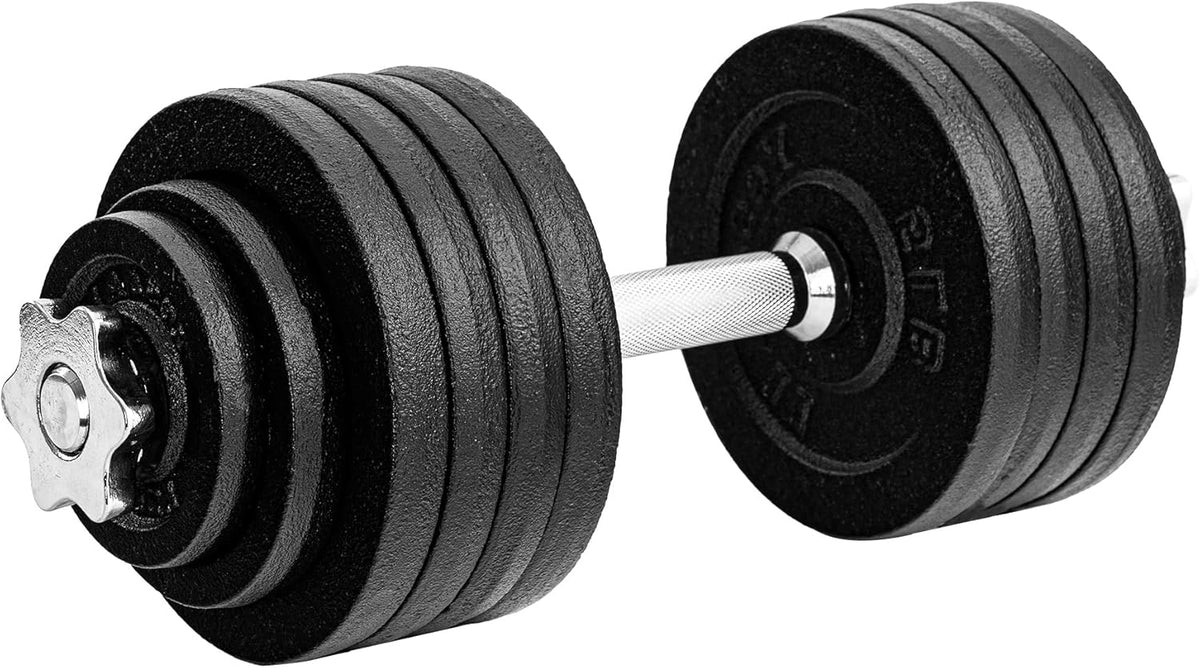 Yes4All Old School Adjustable Dumbbell Set with Weight Plates, Star Lock Collars/Connector, 40lbs to 200lbs Adjustable Weight Plates Set