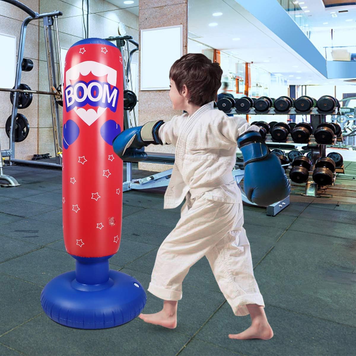 Punching Bag for Kids, Free Standing Boxing Bag for Bounce Back Focus Punching Bag for Practicing Karate, Taekwondo, De-Stress Boxing Bag for Kids.