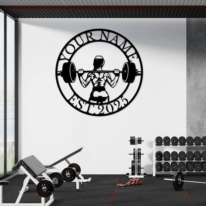 Personalized Metal Gym Sign, Custom Fitness Metal Wall Decor, Body Builder Lovers Gift, Gym Custom Unique Metal Wall Art, fitness room decor, home gym decor, gym wall art (Style-4)