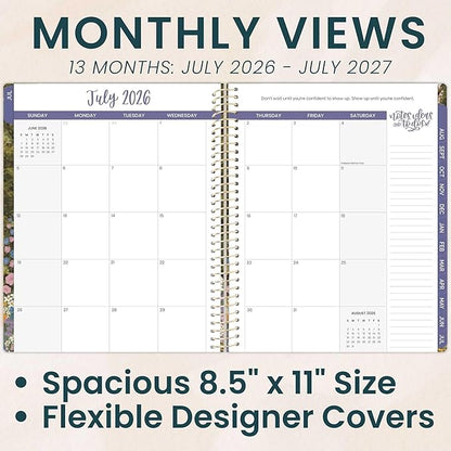bloom daily planners 2026-2027 (8.5" x 11") Academic Year Day Planner (July 2026 - July 2027) - 13 Months Weekly & Monthly Agenda Organizer with Stickers & Tabs - Wildflower Mountainside