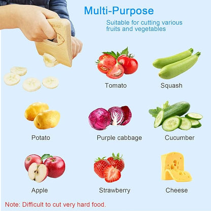 LUOLAO Wooden Kids Knife for Cooking and Safe Cutting Veggies Fruits, Cute Fish Shape Kids Kitchen Tools, Christmas Gifts for kids, 2-5 Years Old Applicable