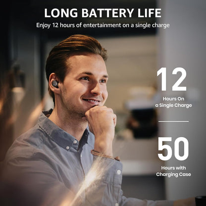 TOZO T6 Wireless Earbuds, Bluetooth 5.3 Ear Buds, Stereo Sound in Ear Headphones, 50 Hours Playtime, Wireless Charging Case, APP Customizable EQs, IPX8 Waterproof Earphones