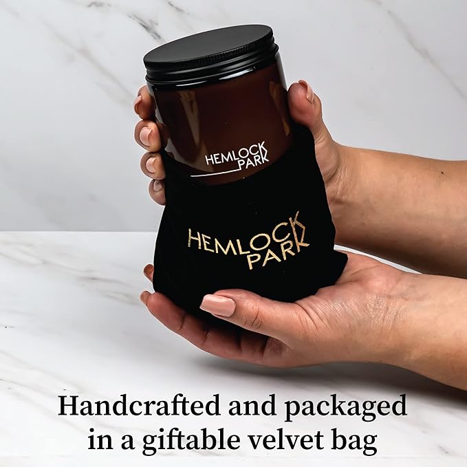 Hemlock Park Crackling Wood Wick Candle Handcrafted with Natural Coconut Wax (Standard 8 oz, Yuzu Citrus)