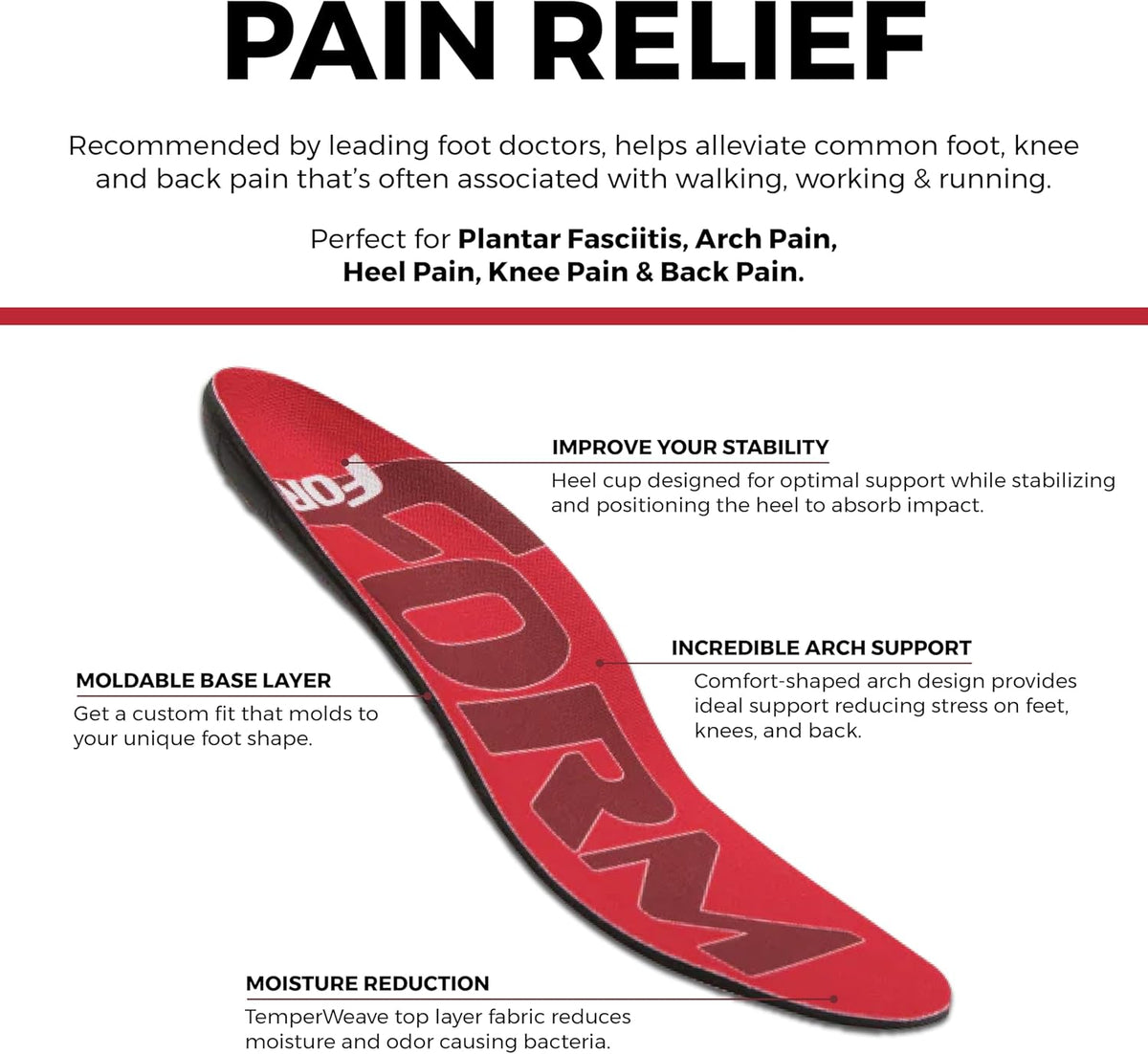 Form Premium Narrow Insoles for Comfort & Maximum Pain Relief, Ideal for Narrow Shoes & Boots