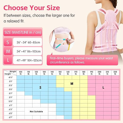 Posture Corrector for Women & Men, Adjustable Full Back Brace Support | Breathable Shoulder Straightener, Spine Support for Upper & Lower Back, Scoliosis & Hunchback Correction, Back Pain Relief
