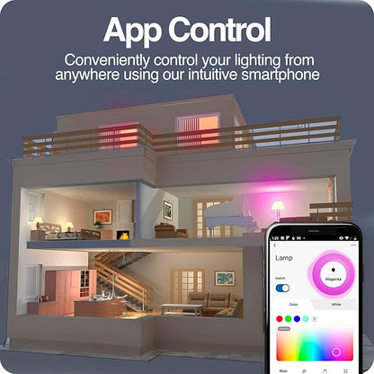 Intermatic ABRA A19 Wi-Fi Smart Bulb, 800 Lumens - Voice Controlled RGB LED, Compatible with Alexa & Google Home - Timers & Schedules, 2.4 GHz Wi-Fi Only, No Hub Required (4 Pack)