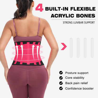 VENUZOR Waist Trainer Belt for Women - Waist Cincher Trimmer - Slimming Body Shaper Belt - Sport Girdle Belt (UP Graded)