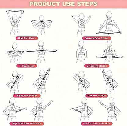 Figure 8 Resistance Bands for Women & Men – 15LB Silicone Pull Rope for Shoulder, Back & Arm Workout – Non-Slip Handles, Home Gym, Yoga & Physical Therapy – Toning, Posture Correction