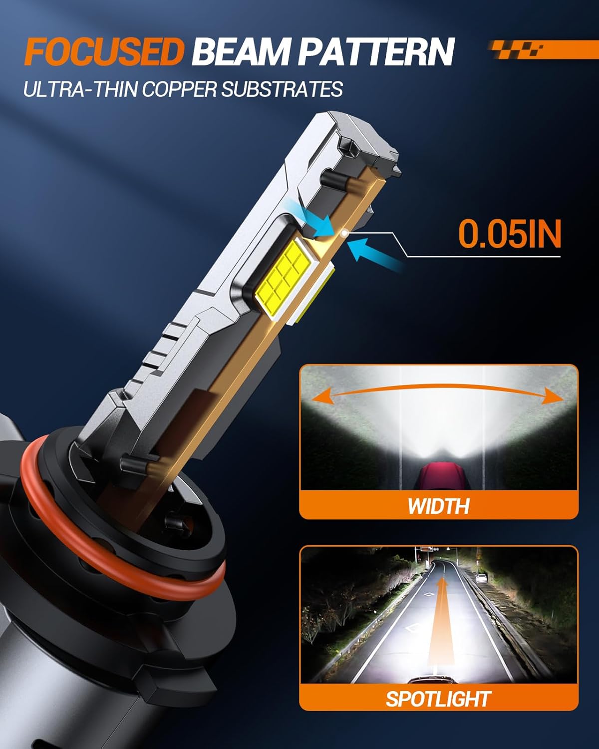 SEALIGHT 𝟗𝟎𝟎𝟓/𝐇𝐁𝟑 Bulbs, 𝟑𝟎𝟎𝟎𝟎𝐋𝐌 Cool White Light, High-Performance LED Lights with 15,000RPM Cooling Fan, Easy Plug-and-Play, Pack of 2