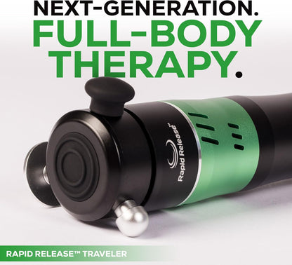 Rapid Release Traveler Cordless Handheld Muscle Massager – Rechargeable Compact Massager – Portable Massager for Face, Feet, Neck, Hands, TMJ – for Fitness and Health Enthusiasts