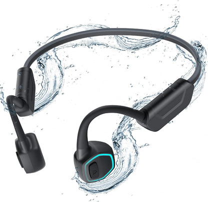 AGPTEK X15 Waterproof MP3 Player with Bluetooth 5.3 for Swimming, 32GB Non-in-Ear Bone Conduction Headphones for Running, Cycling, Sports