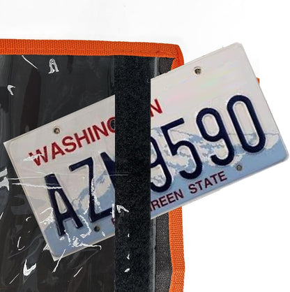 License Plate Holder with Hanging Strap, Test Drive Tag Bag, Dealer Plates License Frame Cover, for Car SUV Truck (Orange, 3)