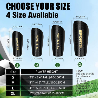 Soccer Shin Guards for Kids Youth Adults - Shin Pads and Sleeves Set with Optimized Insert Pocket for Boys Girls Men Women for Football Games - Protective Soccer Equipment(3 in 1)