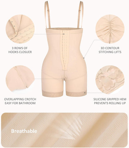 FeelinGirl Faja Body Shaper Tummy Control Shapewear for Women Butt Lifter Post Surgery Fajas Postparto Para Mujer